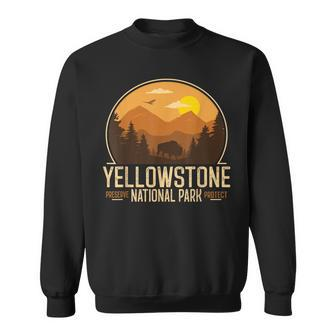 Yellowstone National Park Adventure Retro Vintage Hiking Sweatshirt | Mazezy