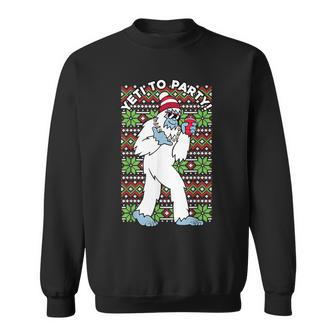 Yeti To The Party Ugly Christmas Sweater Graphic Sweatshirt | Mazezy