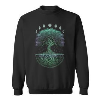 Yggdrasil Norse Tree Of Life Viking Celtic Moon Phases Sweatshirt - Seseable