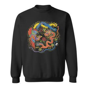 Yin Yang Dragon Phoenix Tai Chi Balance Warrior Sweatshirt | Mazezy