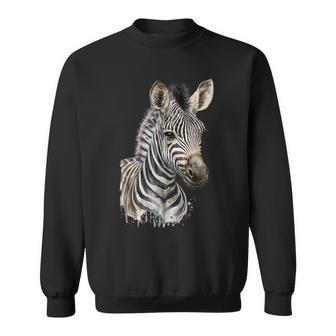 Zebra Watercolor Sweatshirt | Mazezy