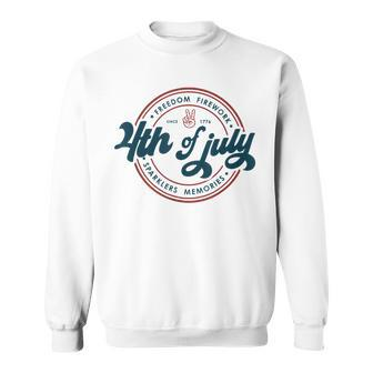 4Th Of July America Freedom Firework Sparklers Memories Freedom Funny Gifts Sweatshirt | Mazezy