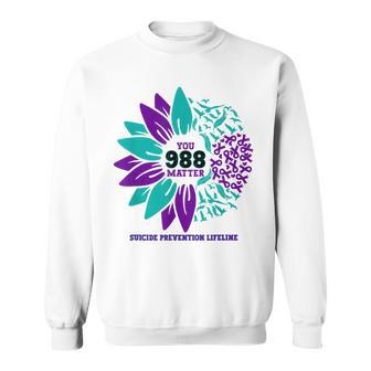 988 Suicide Prevention Awareness Semi-Colon You Matter Sweatshirt - Seseable