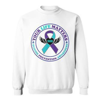 988 Suicide Prevention Awareness Semi-Colon Mental Health Sweatshirt - Seseable