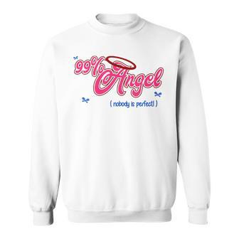 99 Angel Y2k Aesthetic Fashion 2000 Vintage Trendy Hot Pink Sweatshirt | Mazezy