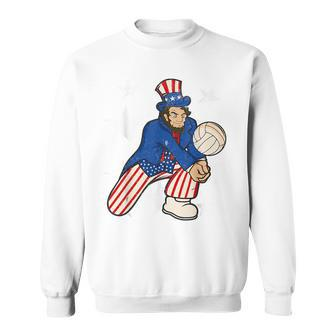 Abraham Lincoln Playing Volleyball Funny 4Th Of July  Sweatshirt