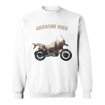 Adventure Motorcycle Biker Off Road Rider Mountain Travel Sweatshirt | Mazezy