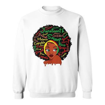 Afro Woman Headscarf Nubian Junenth Black History Sweatshirt | Mazezy