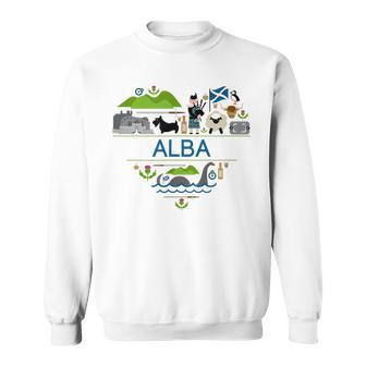 Alba Love | Illustrated Celtic Scot Scotland Pride Sweatshirt | Mazezy