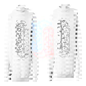 All American Western Girl Cowgirl Cowboy Boots 4Th Of July Sweatshirt | Mazezy