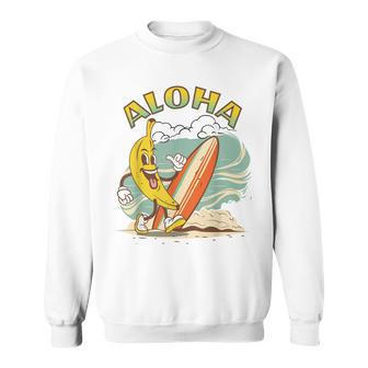 Aloha Hawaii Hawaiian Island Surf Sweatshirt - Seseable