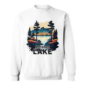 Amston Lake Retro Minimalist Lake Amston Sweatshirt | Mazezy