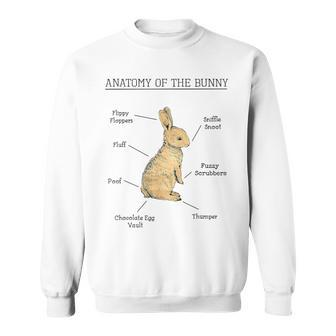 Anatomy Of The Bunny Cute Animal Love Rabbit Easter Sweatshirt | Mazezy UK