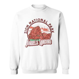 Angels Landing Zion National Park Vintage Graphic Sweatshirt | Mazezy