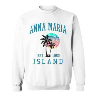 Anna Maria Island Florida Vintage Beach Palm Trees Summer Sweatshirt - Seseable