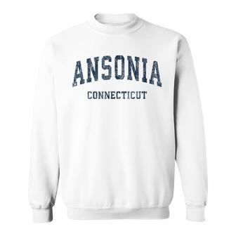 Ansonia Connecticut Ct Vintage Varsity Sports Navy Sweatshirt | Mazezy
