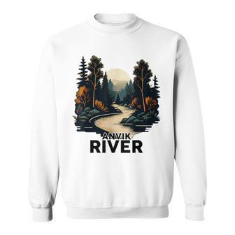 Anvik River Retro Minimalist River Anvik Sweatshirt | Mazezy