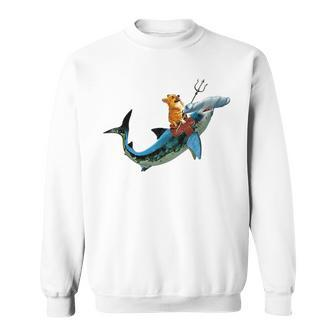 Aquadog The Corgi Rides Hammerhead Shark Of Radness Sweatshirt | Mazezy