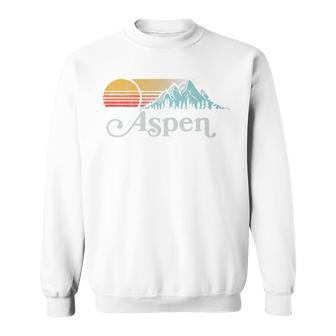 Aspen Colorado Vintage Mountain Sunset Eighties Retro Sweatshirt | Mazezy