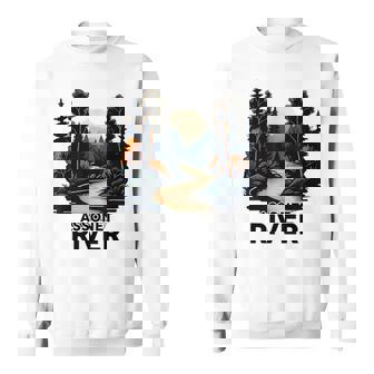 Assonet River Retro Minimalist River Assonet Sweatshirt | Mazezy