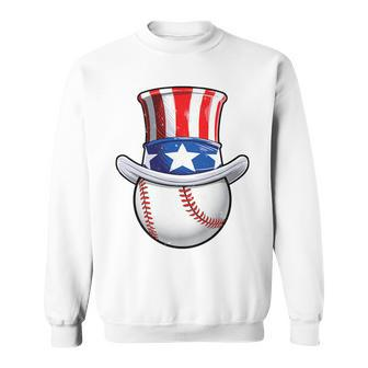Baseball Uncle Sam T 4Th Of July Boys American Flag Sweatshirt | Mazezy
