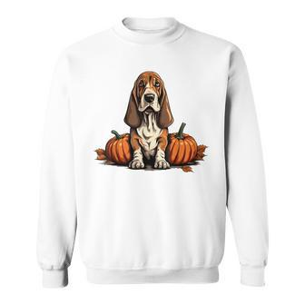 Basset Hound Dog Pumpkin Lazy Halloween Party Costume Sweatshirt - Monsterry CA