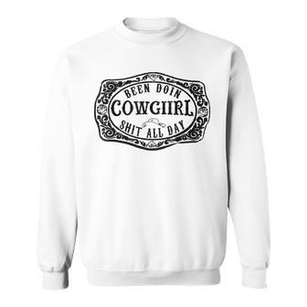 Been Doing Cowgirl Shit All Day Vintage Retro Girls Sweatshirt | Mazezy