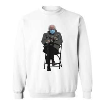 Bernie Sanders Mittens Inauguration Sitting Funny Meme Meme Funny Gifts Sweatshirt | Mazezy