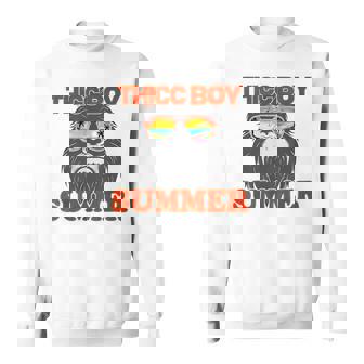 Bigfoot Thicc Boy Summer Funny Beach With Sunglasses Sunset Summer Funny Gifts Sweatshirt | Mazezy