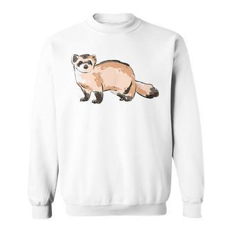Black Footed Ferret Illustration For Ferret Pet Animal Lover Sweatshirt | Mazezy