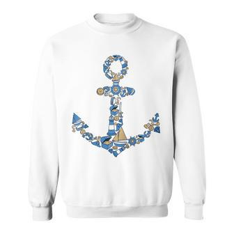 Boat Lighthouse Ship Wheel Treasure - Funny Sailors Anchor Sweatshirt | Mazezy