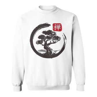 Bonsai Tree In Japanese Zen Buddhist Spiritual Nature Sweatshirt | Mazezy