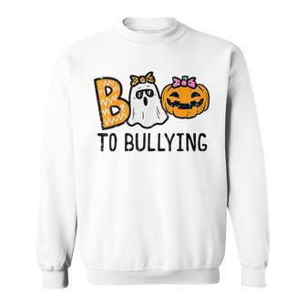 Boo To Bullying Ghost Pumpkin Orange Anti Bully Unity Day Sweatshirt | Mazezy DE
