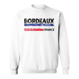 Bordeaux France Flag Tricolor French Distressed Cool Sweatshirt - Seseable