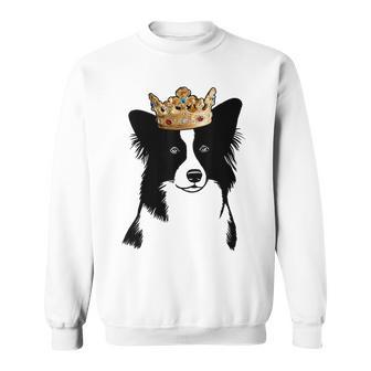 Border Collie Dog Wearing Crown Sweatshirt | Mazezy