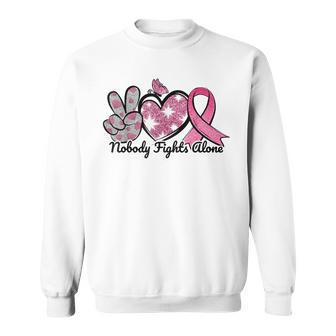 Breast Cancer Awareness Support Squad Warrior Pink Ribbon Sweatshirt - Monsterry