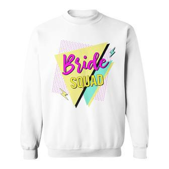 Bride & Bride Squad Retro 90’S Bachelorette Party Matching Sweatshirt - Seseable
