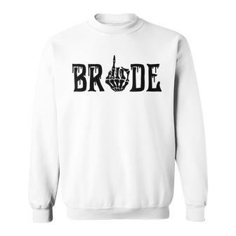 Bride Groom Skeleton Hand Halloween Wedding Bachelorette Sweatshirt - Monsterry AU