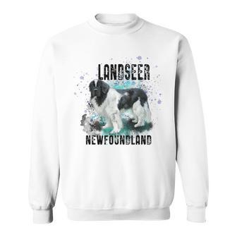 Brightly Painted Landseer Newfoundland Dog Breed Sweatshirt | Mazezy