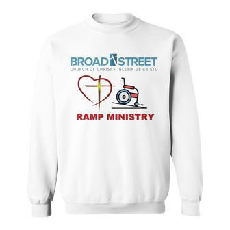 Broad Street Church Of Christ Ramp Ministry Short-Sleeve Sweatshirt | Mazezy
