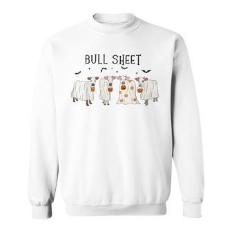 Bull Sheet Ghost Cow Halloween This Is Bull Sheet Sweatshirt - Seseable