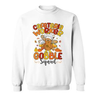 Cafeteria Worker Gobble Squad Turkey Chef Hat Thanksgiving Sweatshirt - Seseable