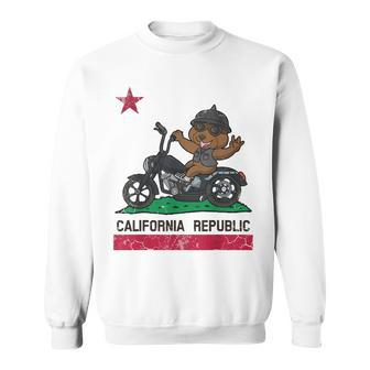 California Republic Flag  Bear Biker Motorcycle Sweatshirt