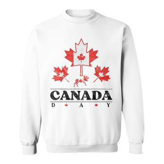 Canada Day Flag Vintage Canadian Maple Leaf Heritage Toddler Canada Funny Gifts Sweatshirt | Mazezy