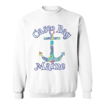 Casco Bay Maine Portland Nautical Bohemian Anchor Sailing Sweatshirt | Mazezy