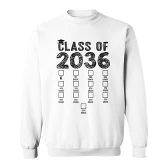 Class Of 2036 Grow With Me With Space For Checkmarks Sweatshirt - Seseable