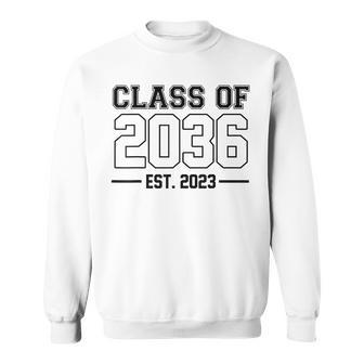 Class Of 2036 Est 2023 Grow With Me Handprints K To 12 Kids Sweatshirt - Seseable