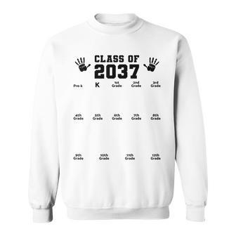 Class Of 2037 Handprint Grow With Me Pre-K Graduation Sweatshirt | Mazezy