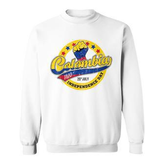 Colombian Independence Day Colombia Flag Retro Vintage Style Colombia Funny Gifts Sweatshirt | Mazezy
