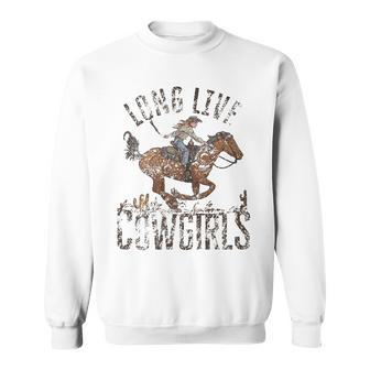 Cool Cowgirl Riding Horse Western Life Design Women Girls Sweatshirt | Mazezy